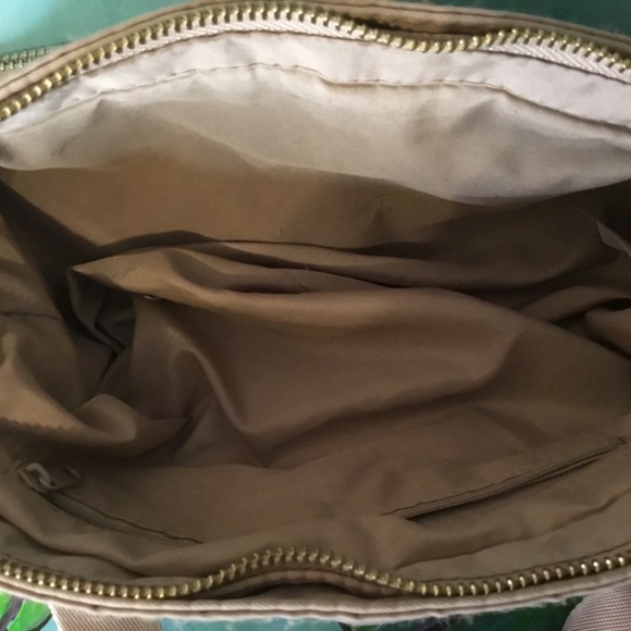 Tan Colored Purse with Gold Zipper detail. - Picture 3 of 5